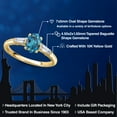 thumbnail image 2 of Gem Stone King 10K Yellow Gold London Blue Topaz and Lab Grown Diamond Engagement Ring for Women | 1.20 Cttw | Oval 7X5MM | Gemstone November Birthstone | Size 9, 2 of 6