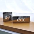 thumbnail image 3 of LED Digital Alarm Clock Temperature Desk Makeup Mirror Art Snooze Clock Bedroom Office Decoration,Rectangle, 3 of 9
