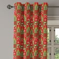 thumbnail image 2 of Ambesonne Christmas Grommet Curtain, Xmas Eve Ornaments, 50" x 120", Olive Green White, 2 of 6