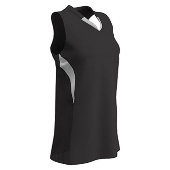 Champro Girls Decoy Racer Back Jersey Black White Large