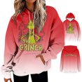 thumbnail image 1 of Sudadera de manga larga con capucha del Grinch para mujer, de algodón, con bolsillo, para mujer, color rojo, XXXL, 1 of 8