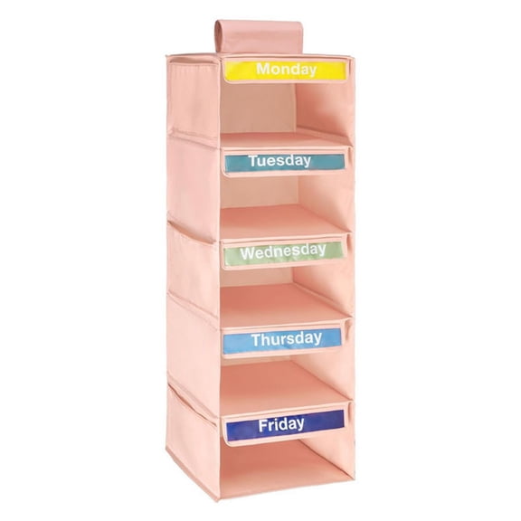 Multicolor Week Organizer Hanging Bag - Foldable Storage Pouch with Ribbons, Multi-Purpose Hanging Organizer for Home & Office