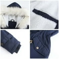 thumbnail image 7 of IROINNID Fleece Jacket for Women Winter Warm Plush Long Sleeve Jacket Casual Drawstring Hooded Thermal Coat with Pocket,Blue, 7 of 7