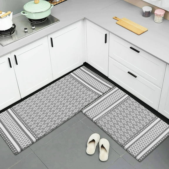Comfort Anti Fatigue Standing Cushioned Kitchen Mats [Set of 2] - 18''x48 |18’’X30’’| Comfort and Support for Long Hours | Non-Slip, Water-Resistant | High-Quality Foam