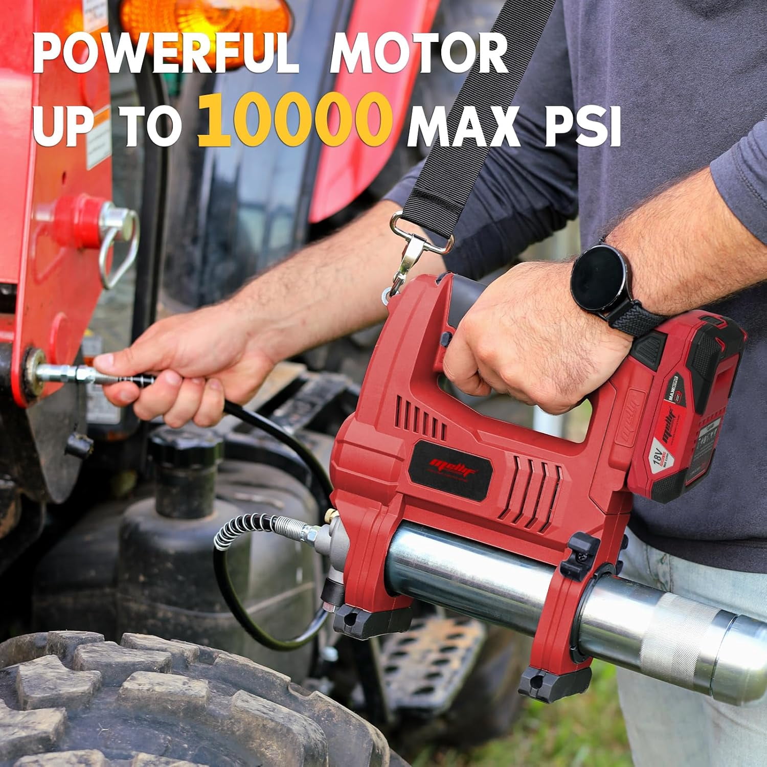 Brushless Power Grease Gun Compatible with Milwaukee 18V Battery (Tool ONLY)