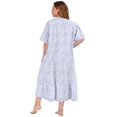 thumbnail image 3 of WBQ Women's Floral Nightgown - Long Nightdress, Short Sleeves, Bowknot Decor,Comfortable Lightweight Fabric Sleepwear, 3 of 9