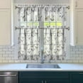 thumbnail image 3 of Country Farmhouse Curtains 36 Inch Short - 3 Panel Bohemian Floral Set with Vintage Botanical Print, Rod Pocket, 3 of 6