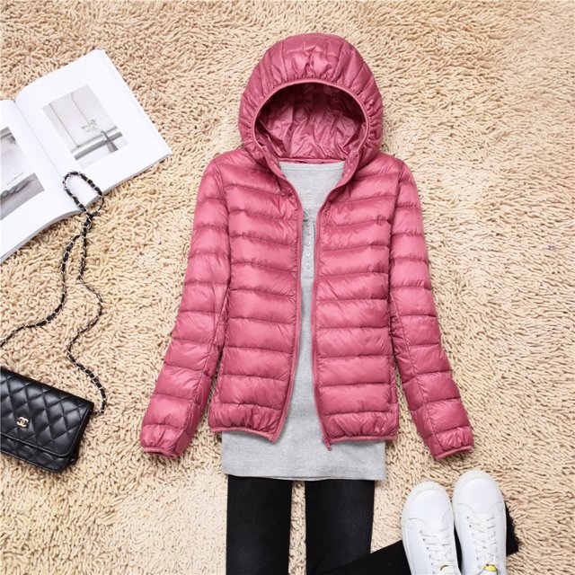Women Puffer Jacket 15 Colors Plus Size Ultra Lightweight Packable Hooded Down Coats