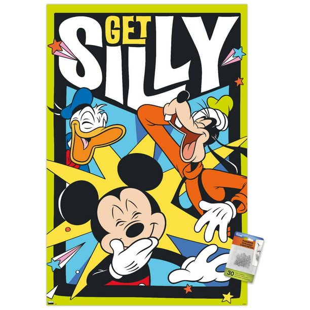 Disney Mickey Mouse Funhouse - Get Silly Wall Poster with Pushpins, 22.375