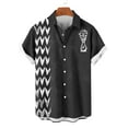 thumbnail image 3 of Black Short Sleeve Shirts for Mens Summer Fall Turtle Neck Floral Sport Gym Bowling Beach Lounge Hippy Victorian Hawaiian Tops Blouses Shirts Mens 2026 XL, 3 of 6