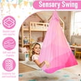 thumbnail image 2 of SEMOPRUS Sensory Swing Chair with Stand, X-Shaped Swing Frame with Set for Kids & Adults Indoor Outdoor, 330LBS Weight Capacity, Pink, 2 of 8