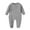 Grey, variant on Tiijoy Girls Jumpsuit Solid Color Long Sleeve Romper Baby Bodysuit, Sizes 9-12M