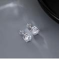 thumbnail image 3 of Solid 925 Sterling Silver Sparkling Cubic Zirconia Stud Earrings for Women Teens Round CZ Stud Earrings 5MM/6MM/7MM Simulated Diamond Studs, 3 of 9
