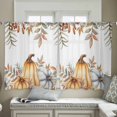 thumbnail image 5 of Fall Pumpkins Sheer Curtains 45 Inch Length 2 Panels Set, Semi Transparent Voile Rod Pocket Curtains for Living Dining Room Bedroom Drapes Thanksgiving Country Rustic Flower Leaf, 5 of 8
