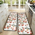 thumbnail image 4 of Kitchen Rugs Sets Of 2,Strawberry Plants Fruit Flower Leaf Anti Fatigue Kitchen Mat Rugs Non Slip Washable,Decorative Kitchen Floor Mats for Kitchen,Sink,Laundry,17"x47"+17"x47", 4 of 5
