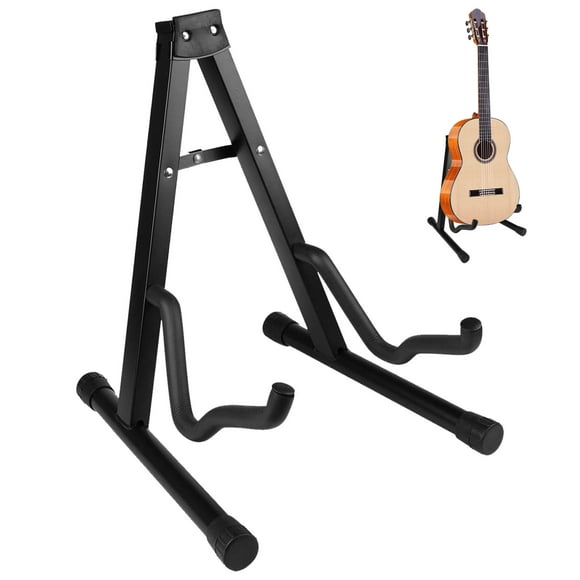 Guitar Stand Universal Folding A-Frame Stand for All Acoustic Classic Electric Bass Guitar Rack,Black