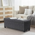 thumbnail image 5 of PRZL 43 Inch Folding Storage Ottoman with Storage Bench, Long Large Storage Ottoman Bench, Storage Chest, Foot Rest Stool, Bedroom Bench with Storage - Charcoal Gray, 5 of 16