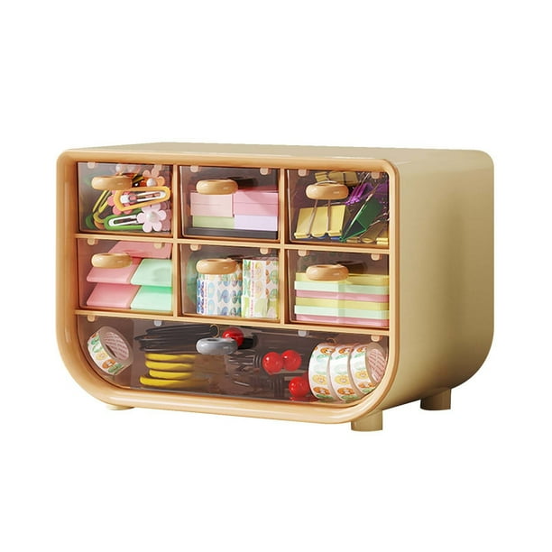 Organizador De Plástico De Escritorio Con 7 Cajones Pequeños Caja De Herramientas Para Profesores Material De Oficina Caja De Almacenamiento Organizador De Objetos Pequeños Para Pintalabios Cortos/J