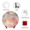 thumbnail image 4 of Salouo Abstract Marble Texture Pattern Bone China Decorative Plate,Holiday Decor Decorative Ceramic Plates with Stand Elegant Home DéCor for Hallway/Living Room/Bedroom-7in, 4 of 6