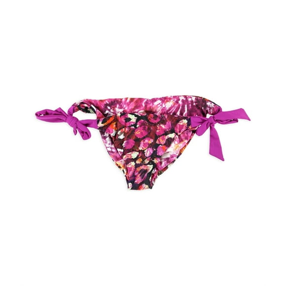 Becca Womens Printed Side Tie Bikini Swim Bottom, Purple, Small