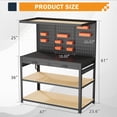 thumbnail image 5 of 48" Work Bench with Drawers, 2000 LBS Heavy Duty Work Table with Pegboard, Storage Shelf, Power Outlets, Work Bench for Garage, Office, Home, 5 of 9