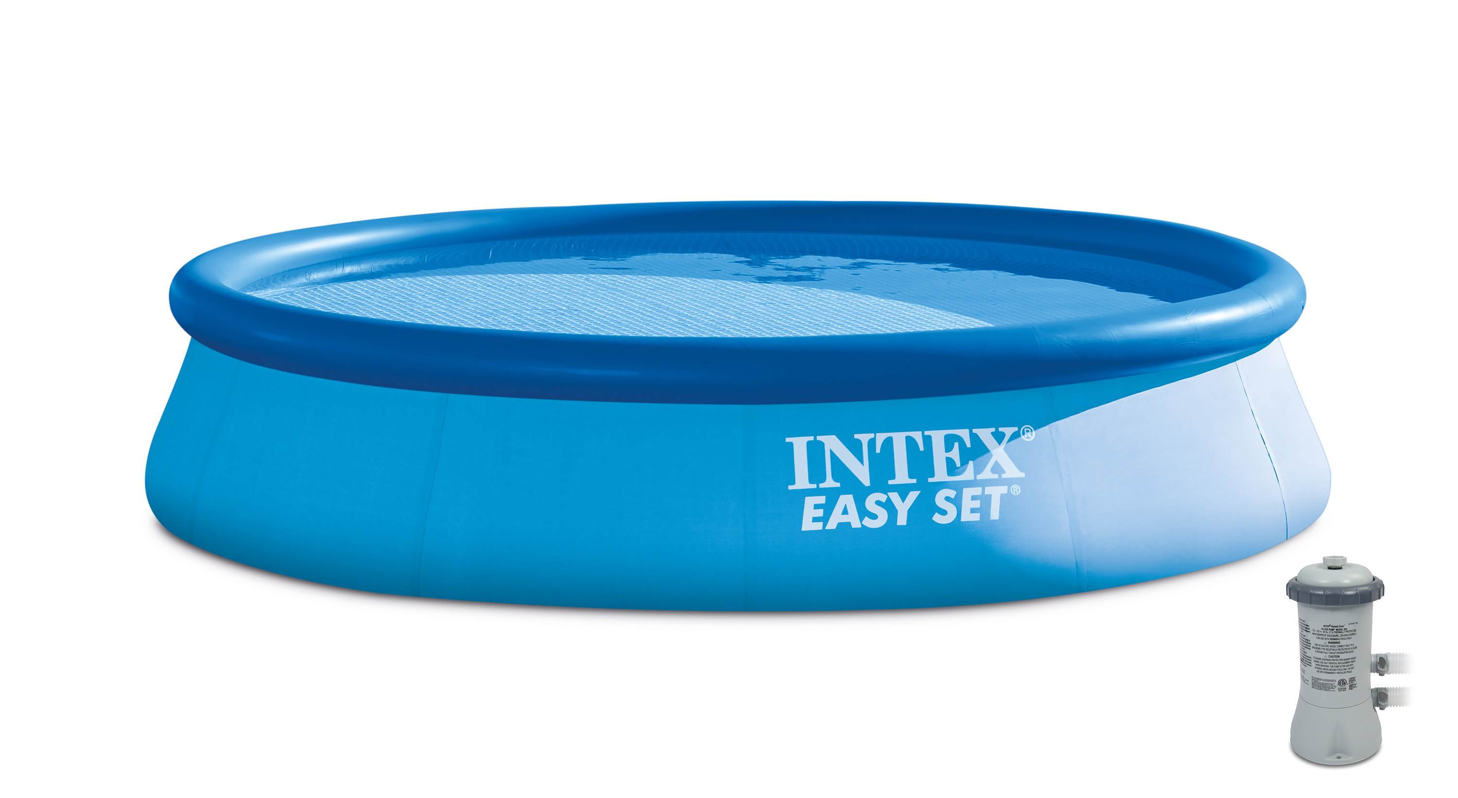 Intex 15ft x 33in Easy Set Inflatable Kid Swimming Pool with 530 GPH Filter Pump 
