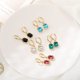 thumbnail image 5 of Pendientes de aro de oro de cristal para mujer, pendientes chapados en oro de 14 quilates Rojo Verde, 5 of 5