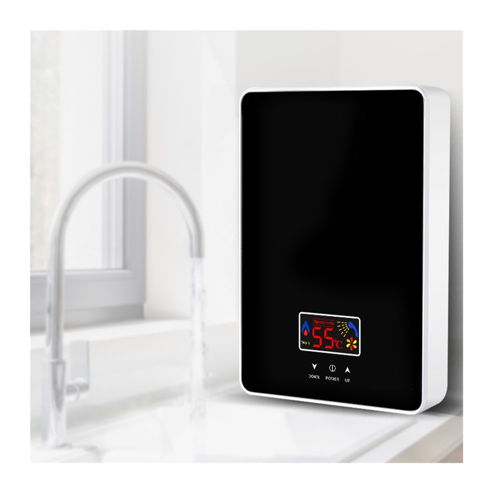 6000W Instant Tankless Electric Hot Water Heater Bathroom Kitchen Instant Heating Tap Demand Water Heater With LCD Display ,Safety Protections