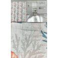 thumbnail image 5 of Serafina Home Decor Nautical Fabric Shower Curtain: Ocean Sealife Seahorses Coral Shells Starfish Aqua Green Coral Orange White, 5 of 6