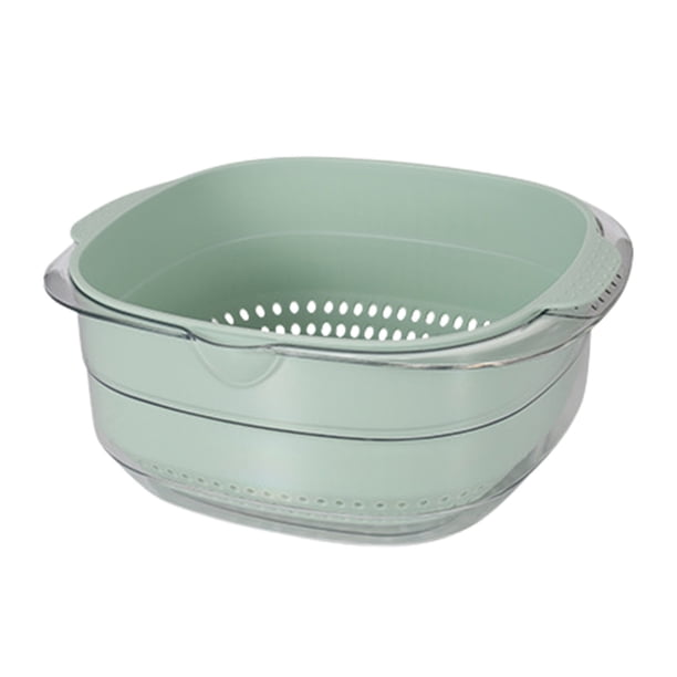 Yhmxh Utensilios de cocina Cesta multifuncional para limpiar frutas, con colador, para fregadero de cocina, recogedor de alimentos, escurridor, enjuagador de frutas y verduras. Muebles para cocina
