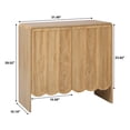 thumbnail image 3 of Wirrytor Wood Buffet Sideboard with 2 Wave Doors, Short Storage Cabinet with Adjustable Shelves for Living Room Dinning Room Kitchen, Natural, 3 of 9
