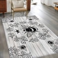 thumbnail image 2 of Area Rug for Living Room, Vintage Bees Crowns Non-Slip Indoor Large Carpet for Bedroom/Dining Room, Retro Leaves Rings Gray Wooden Washable Low-Profile Rectangle Floor Mat Runner Rugs - 2.7 x 5 Ft, 2 of 8