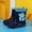 Dark Blue, variant on Luogg Kids Rain Boots For Boys Mid Calf Boots With Cartoon Designs Comfortable Non Sole For Daily Wear School Outdoor Play Childrens Boots Boys Size 2-3 Years