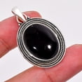 thumbnail image 2 of Black Onyx - Brazil 925 Sterling Silver Pendant 1.60" V8460-P1467-61, Black Onyx Pendant, Handmade Pendant, Gemstone Pendant, Black Pendant, Gift For, 2 of 4
