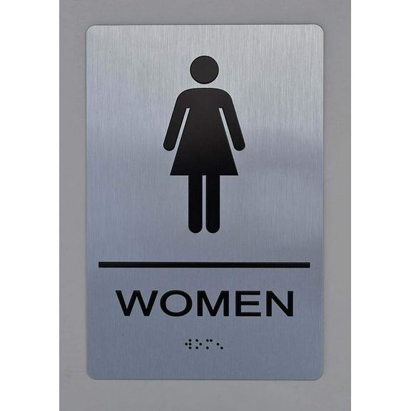 Women Sign -(Aluminum, Brush Silver, Size 6x9) The Sensation line