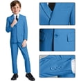 thumbnail image 3 of Lycody 5PCS Boys Formal Slim Suit Teen Dress Clothes Bearer Pants Vest Shirt BowTie or Tie Wedding Ring Outfit for Kids Fit Suit for Graduate Easter, 3 of 6