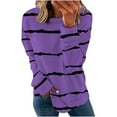 thumbnail image 2 of Babysbule Tops for Women Women's Casual Striped Sweatshirts Thermal Crewneck Long Sleeve T-Shirts Loose, 2 of 6