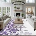 thumbnail image 4 of Purple Leaves Area Rug 6x9 Washable Rug Non Slip Summer Botanical Large Area Rug Soft Stainresistant Indoor Floor Carpet for Living Room Bedroom Home Office Dining Room Nursery, 4 of 8