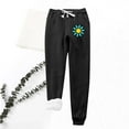 thumbnail image 2 of Lovskoo Women's Winter Sweatpants Shearling Fleece Lined Printing Leggings with Elastic Drawstring Pockets Thick Warm Pants Black, 2 of 9