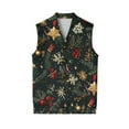thumbnail image 7 of Resicozy Mens Christmas Sweater Vest Funny Xmas Print Holiday Vests V-Neck Casual Cardigan Vest Dark Green S, 7 of 7