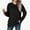 Black, variant on ZZwxWA 2025 Fall Sweatshirts for Women Long Sleeve Button Shirts Loose Fit V Neck Pullover Blouses Solid Casual Hoodless Top up to 50% Off