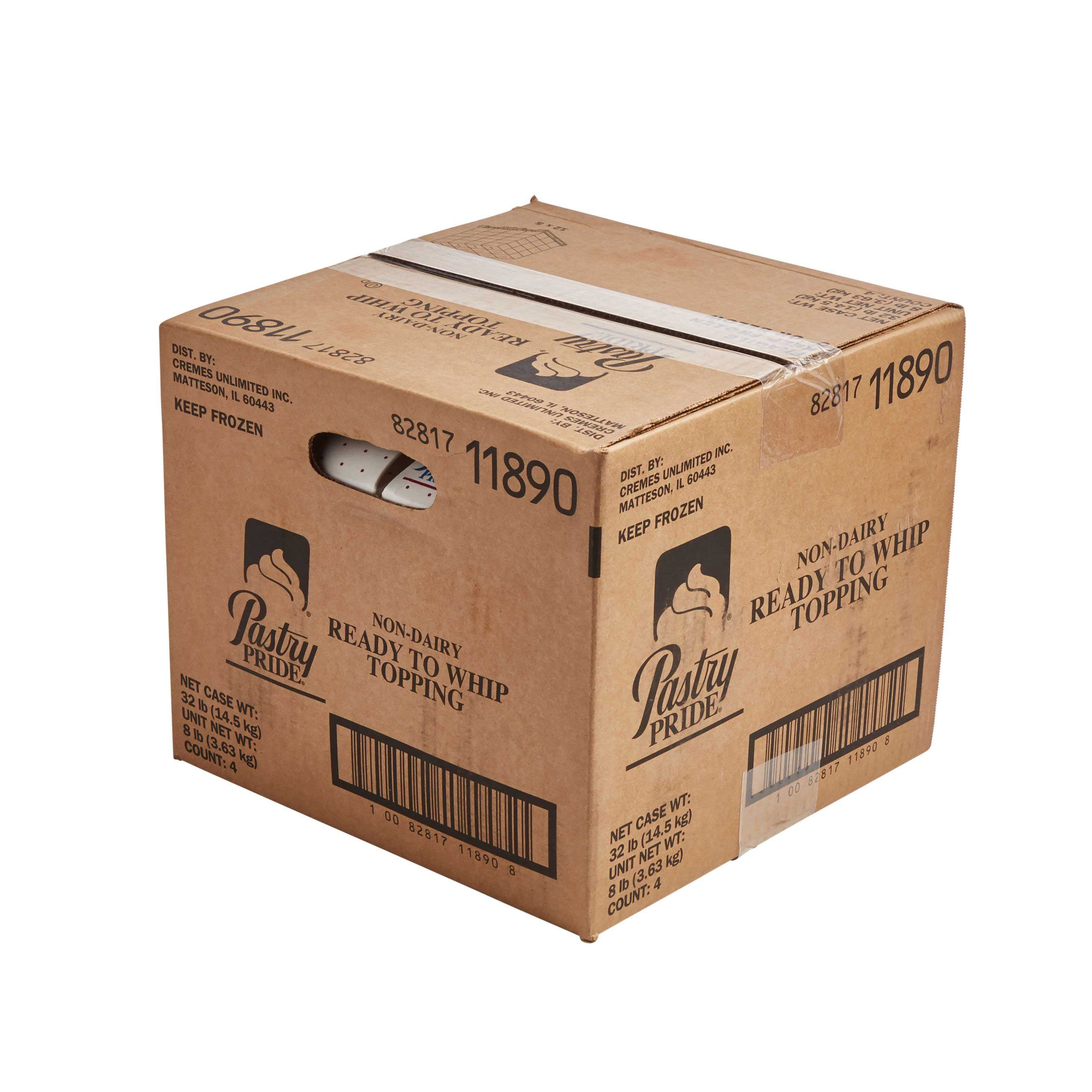 Rich Non Dairy Ready To Whip Pastry Pride Topping, 8 Pound -- 4 per case.