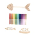 thumbnail image 2 of Juguete de clasificación de espinas de pescado, juguete educativo temprano, juguete de madera para aprender a clasificar por colores. L, 2 of 9
