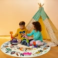 thumbnail image 5 of SARAG 47in Large Round Plastic Carpet Large Round Dinosaur Alphabet Playroom Carpet Zoo Bedroom Carpet For Kids Boys Girls Kindergarten Children's Bedside Rugs,Cream Color, 5 of 9