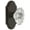 Timeless Bronze, variant on Grandeur Biarritz Crystal Door Knob with Arc Plate