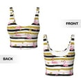 thumbnail image 5 of Fotbe Gold Glittering Hearts and Flamingos Pattern Womens' Sports Bra Longline Wirefree Padded with Medium Support Sports Moisture-Wicking Workou Vest,Tank Top-Medium, 5 of 7