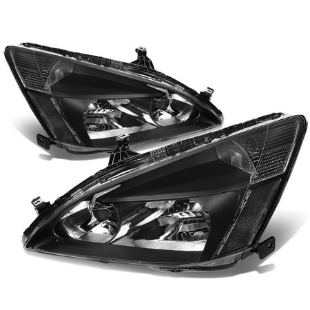 2007 Honda Rancher Headlight For 2003 to 2007 Honda Accord Replacement Headlight Black Housing Clear Corner Headlamp 04 05 06 Left+Right ()
