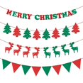 thumbnail image 1 of Banner de Navidad Banderas Conjunto de Banderines Colgantes Guirnalda Feliz Navidad Letra Árbol de Navidad Elk Triángulo para el Hogar Dormitorio Tienda M Afortunado Sencillez, 1 of 5