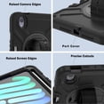 thumbnail image 6 of Case for iPad Mini 7 Case A17 Pro, for iPad Mini 7th/6th Generation Case, Heavy Duty Military Grade Shockproof Rugged Protective Cover with Built-in Stand/Pencil Holder Shoulder Strap, Black, 6 of 12