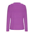 thumbnail image 6 of zbxnLI Womens Stretchy Striped Shirts Long Sleeve Crew Neck Tshirts Lightweight Fall Fashion Tees Basic Slim Clothes, 6 of 7